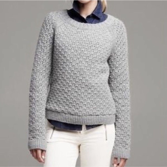 Banana Republic Alpaca & Merino Wool Women’s Size Small Grey‎ Preppy Sweater - Picture 1 of 15